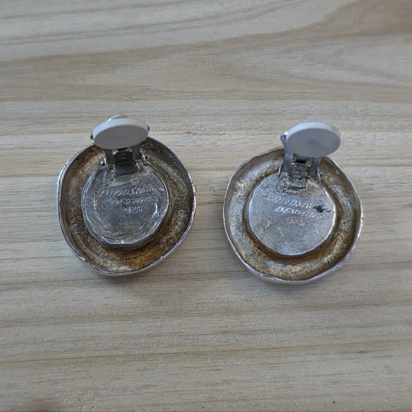 Dinosaur Designs Sterling and Resin Clip-On Earrings - Picture 2 of 3